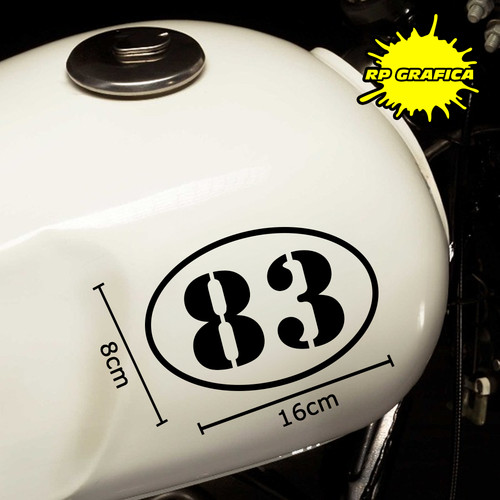 Coppia adesivi numero gara - 2,